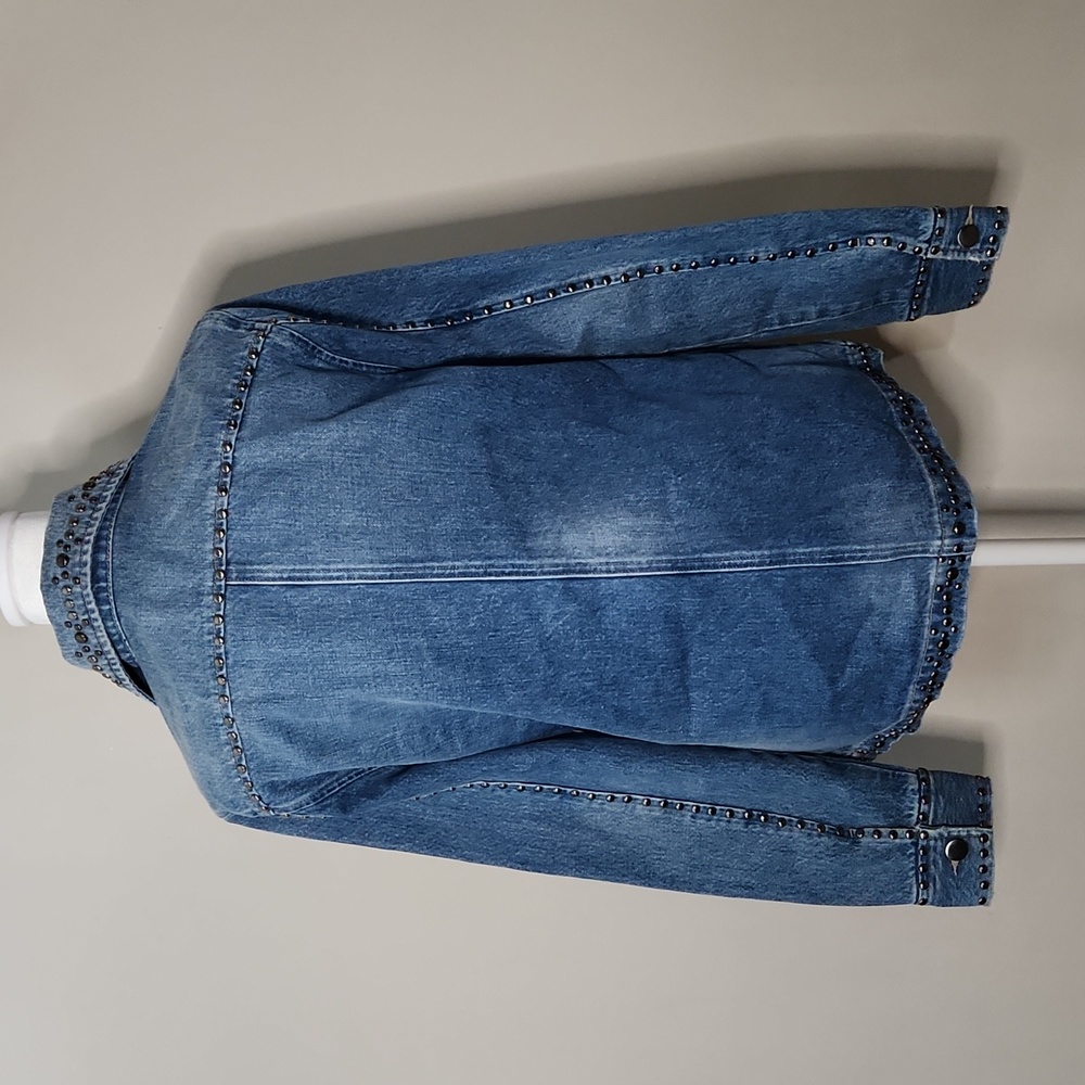 Nwt Frame Denim Le Studded Motif Denim Jacket - Picture 9 of 16